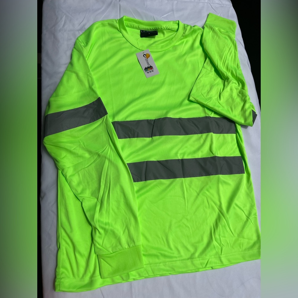 Neon Green Safety Long Sleeve Shirt